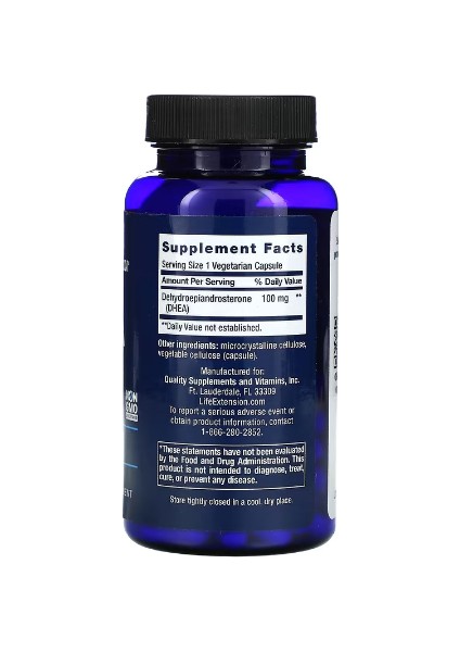 Life Extension Life Extension - Dhea - 100 mg - 60 Vegetarian Capsules - Görsel 2