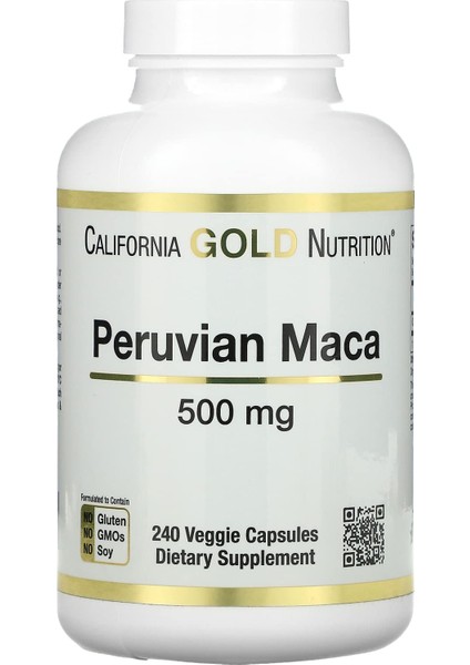 California Gold Nutrition Peruvian Maca, 500 mg, 240 Veggie Caps