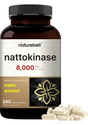 Naturebell Nattokinase 400 mg 8000 Fu Naturel Enzyme From Natto Extract 240 Kapsül Büyük Boy