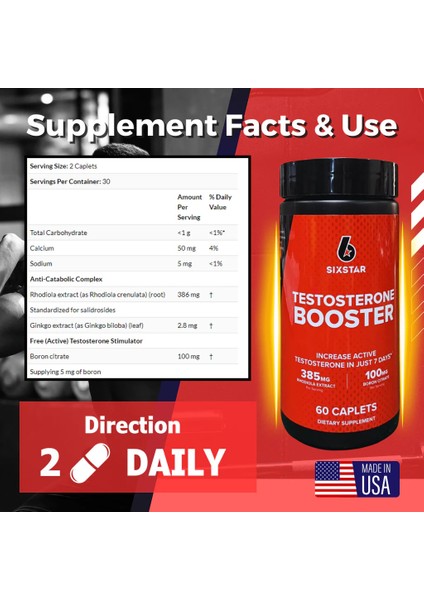 Six Star Testosterone Testo Booster, 60 Tablet - Image 2