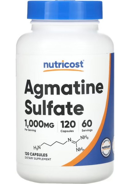 Nutricost Agmatine Sulfate 1 000 mg 120 Capsules USA Version