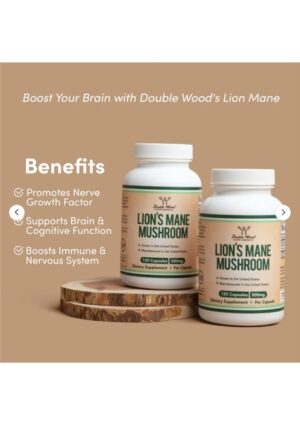 Double Wood Lion's Mane Mushroom 500mg 120 Capsul Usa
