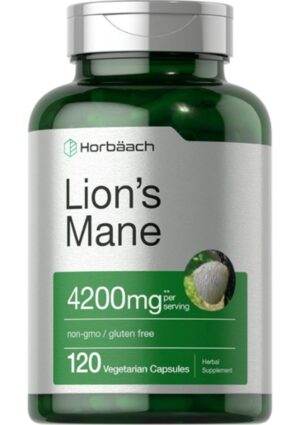 Horbaach Horbäach Lions Mane Mushroom Extract · 4200MG · 120 Capsules · Vegetarian Non-Gmo Gluten Free