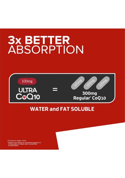 Qunol Ultra COQ10 100MG 90 Softgels Antioxidant Energy Coenzyme Q10 Vitamins - Görsel 2