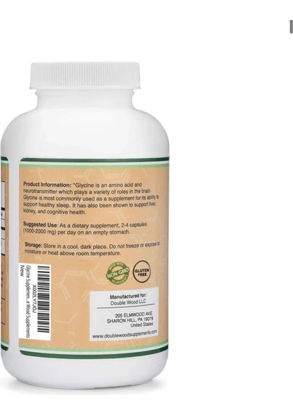 Double Wood Glycine 1000 Mg 300 Kapsül - Görsel 3