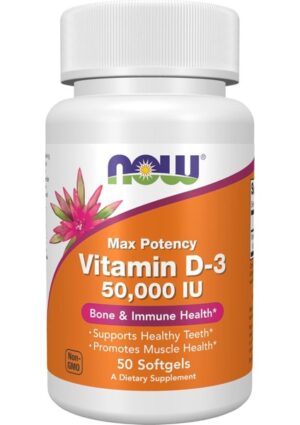 Now foods Vitamin D3 Max Potency 50,000 Iu 50 Softgels - Ithal