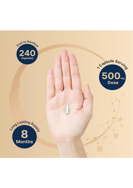 Naturebell Magnesium Glycinate 500mg 240 Capsul 100% Chelated & Purified.usa - Görsel 4