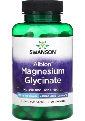 SWANSON Magnezyum Glisinat, 133 Mg, 90 Kapsül USA