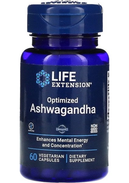 Life Extension 60 Kapsül Optimized Hint Ginseng Vegan Kapsül ABD Menşeli Enerji Artırıcı