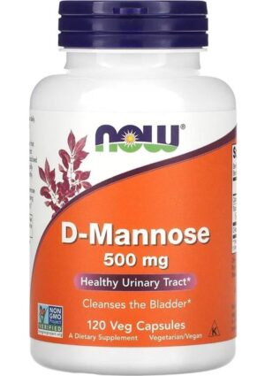 Now Foods D-Mannose, 500 Mg, 120 Veg Capsules