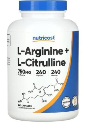 Nutricost L-Arginine+L-Citrulline Unflavored 750 mg 240 Kapsül