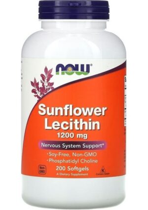 Now Foods Sunflower Lecithin 1200 mg 200 Softgels