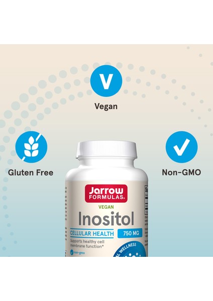 Jarrow Formulas, Vegan Inositol, 750 Mg, 100 Veggie Caps - Görsel 2