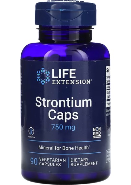 Life Extension Strontium Caps, 750 Mg, 90 Vegetarian Capsules (250 mg Per Capsule) VR44