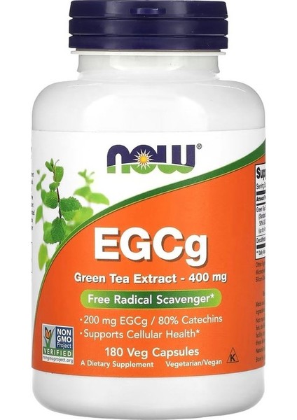 Now Egcg, Yeşil Çay Ekstresi, 400 mg , 180 Veg.kapsül.