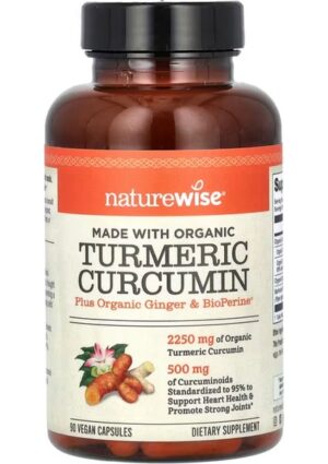 NatureWise Organic Turmeric Curcumin, 90 Vegan Capsules
