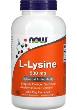 Now L-Lysine, 500 Mg, 250 Veg Capsules