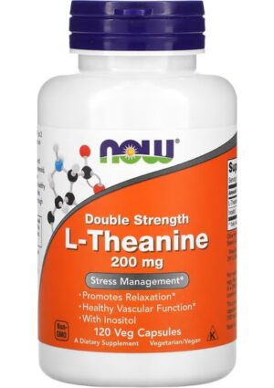 Now Foods Double Strength L-Theanine 200 mg 120 Veg Capsules
