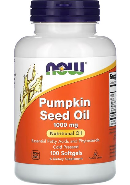 Now Foods Pumpkin Seed Oil, 1,000 Mg, 100 Softgels