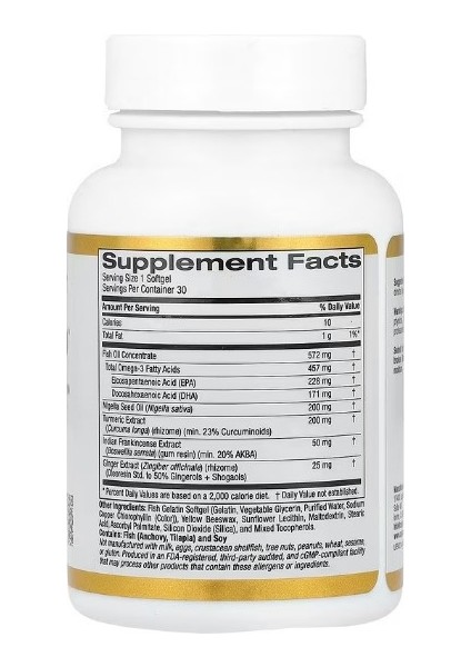 California Gold Nutrition, Curcuminup, 30 Balık Jelatin Yumuşak Kapsül - Görsel 2