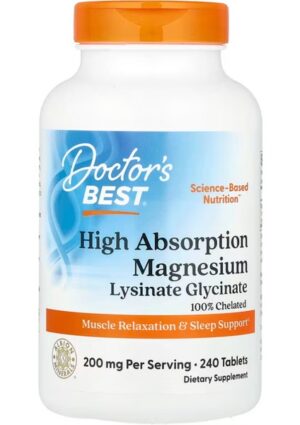 Doctor's Best High Absorption Magnesium, 240 Tablets (100 Mg Per Tablet)