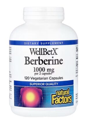 Natural Factors Wellbetx Berberine 500 mg 120 Vegetarian Capsules