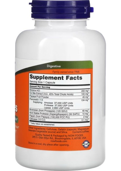 Now Foods Super Enzymes 180 Kapsül - Görsel 2