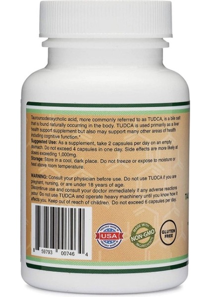 Double Wood Tudca 60 Capsules 500 mg Per Serving - Görsel 3