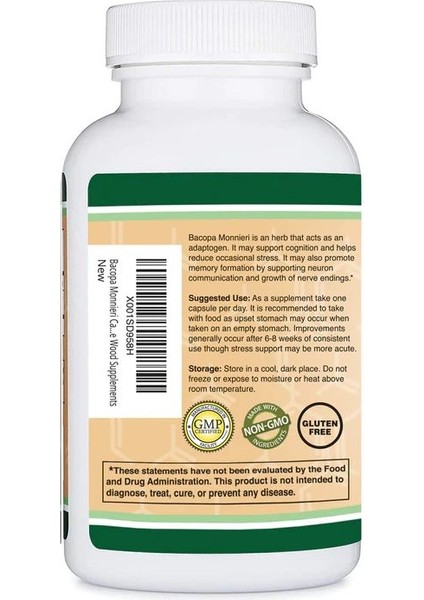 Double Wood Bacopa Extract 450 mg 90 Kapsül - Görsel 3
