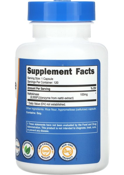 Nutricost Nattokinase 120 Kapsül – 2 000 Fu Besin Takviyesi - Image 2