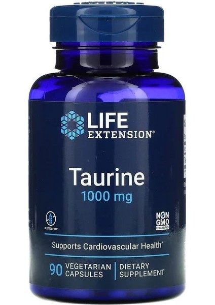 Life Extension Taurine 1000 Mg 90 Vegetarian Capsules