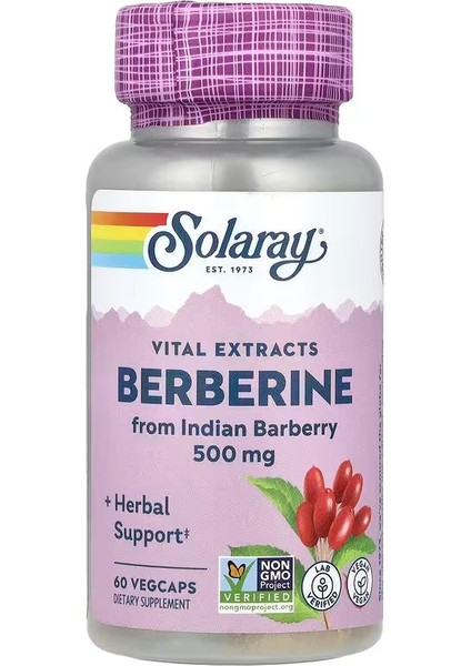 Solaray, Vital Extracts, Berberine, 500 Mg, 60 Vegcaps - Görsel 2