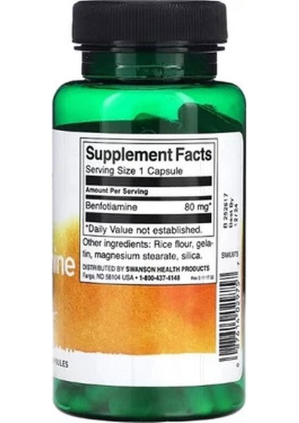 Swanson, Benfotiamine, 80 Mg, 120 Caps - Görsel 2
