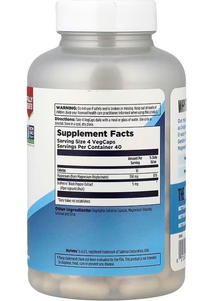 Kal High Absorption Magnesium Glycinate 350 160 Vegcaps - Görsel 2