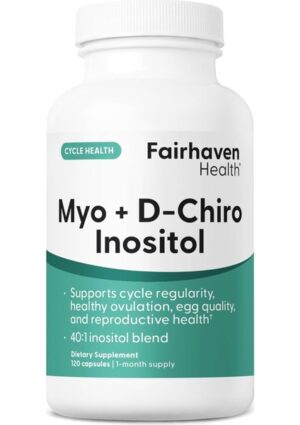Fairhaven Health Myo-Inositol And D-Chiro Inositol Supplement For Women · 40:1 Ratio · Female Fertility Supplement For Women And Hormone Balance* · Vegan · 120 Myo & D-Chiro Inositol Capsules