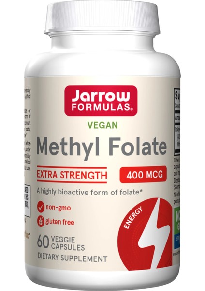Jarrow Formulas Vegan Methyl Folate Enhanced 400 Μg 60 Vegetarian Caps