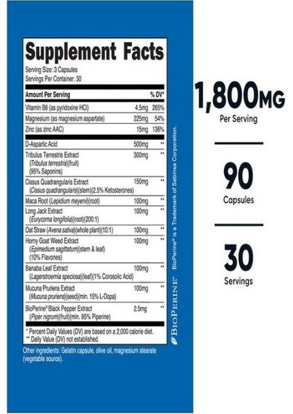 Nutricost Testosterone Testo Booster Complex 90 Caps - Image 2