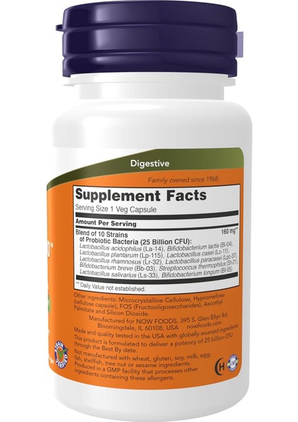 Now Foods Probiotic 10 - 50 Veg Capsules - Görsel 2