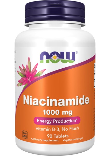 Now Foods Niacinamide (Niacin) Non Flush 1000 Mg 90 Tablets - Sivilce Cilt Temizleme