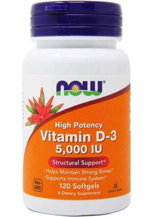 Now Foods Vitamin D3 High Potency 5000 Iu 120 Softgels