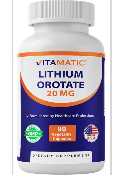 Vitamatic, Lithium Oratate, 20 Mg 90 Kapsül, Lityum - Görsel 3