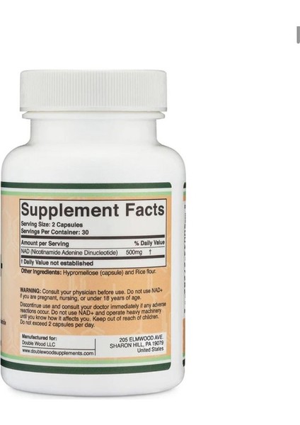 Double Wood Nad+ 500 Mg 60 Kapsül - Görsel 2