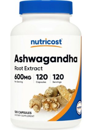 Nutricost Asvaganda Root Extract Herbal Supplement 600MG, 120 Capsules.