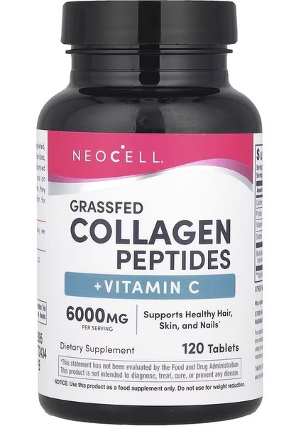 Neocell Grassfed Collagen Peptıde +Vıtamın C 6000 Mg 120 Tablets