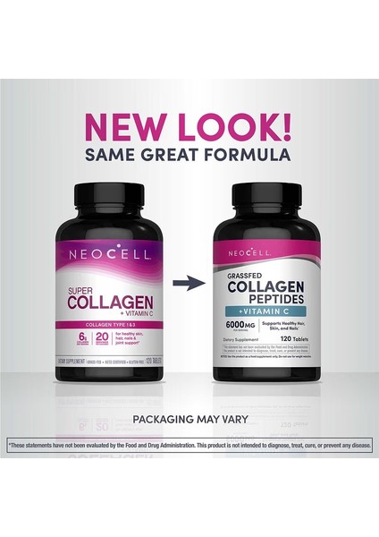 Neocell Grassfed Collagen Peptıde +Vıtamın C 6000 Mg 120 Tablets - Image 3