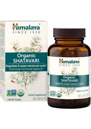 Himalaya Organic Shatavari Hormone Balance Menstrual Cramp Menopause Support 1300 Mg, 60 Caplets