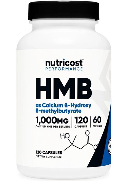 Nutricost Hmb Beta Hydroxy Beta Methylbutyric 1000 Mg 120 Capsules