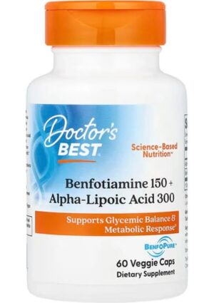 Doctor's Best Benfotiamine 150 Plus 300 Alfolipolic Acid With Benfopure 60 Veggie Capsul
