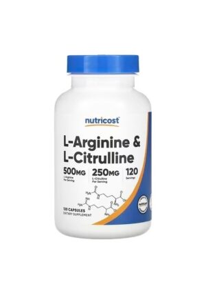 Nutricost, L-Arginin ve L-Sitrülin, 120 Kapsül