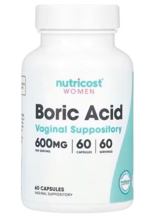 Nutricost, Kadınlar, Borik Asit, Vajinal Fitil, 600 Mg, 60 Kapsül